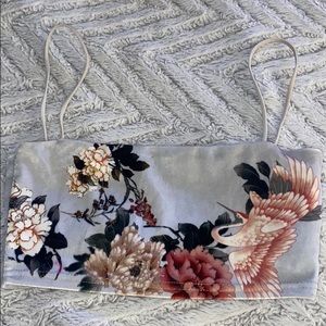 PLT Velvet Floral Cropped Tank Top